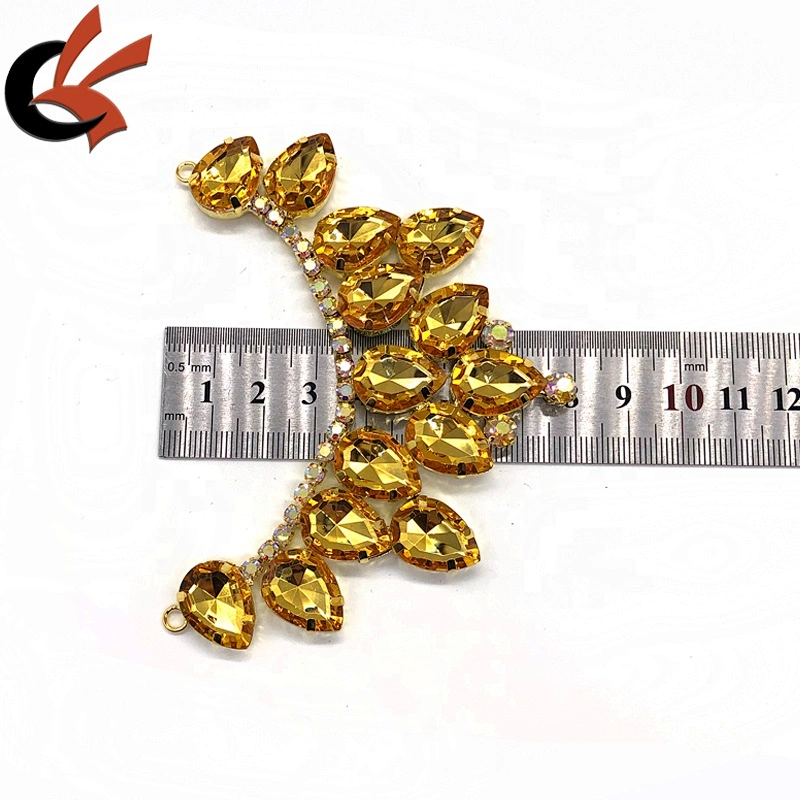 NPC IFBB Competition Luxury yellow gold crystal Bikini swimwear suits rhinestone Connectors