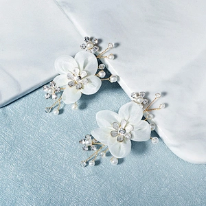 Korean Handmade Pearl rhinestone shoe clip wedding shoe accessories