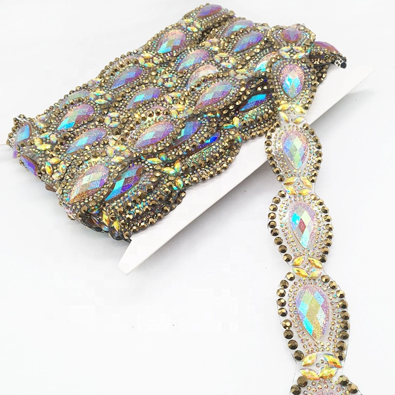 Hot Sale Resin Beads Jewelry Making Flat Back Hot Transfer Crystal Rhinestones Trims Tape