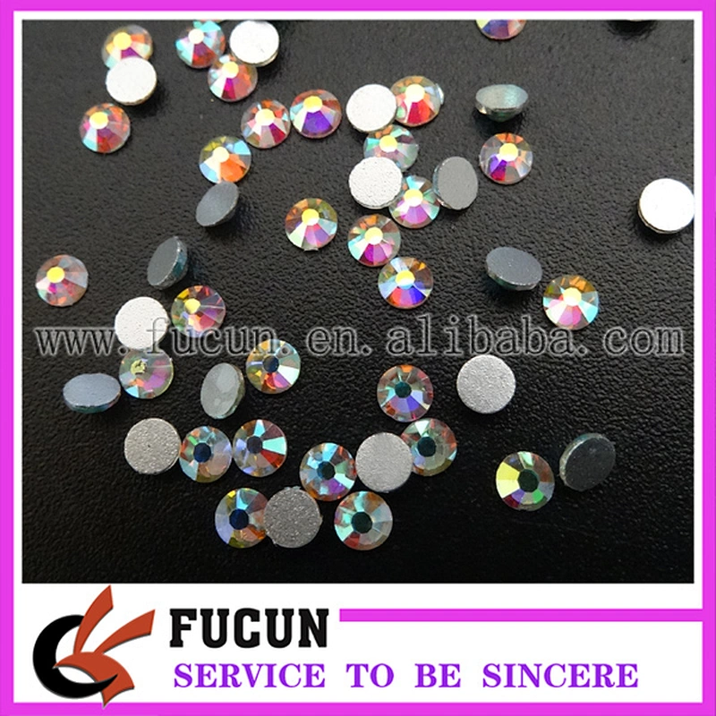 Clear White AB Flat Back Crystals Non Hot Fix Flatback Glass Rhinestone, 1440pcs SS16 Top Quality
