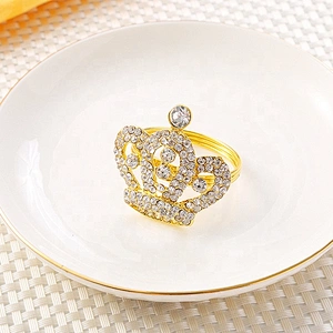 Hot Sale Fashion Rhinestone Crown Shape Napkin Ring For Wedding