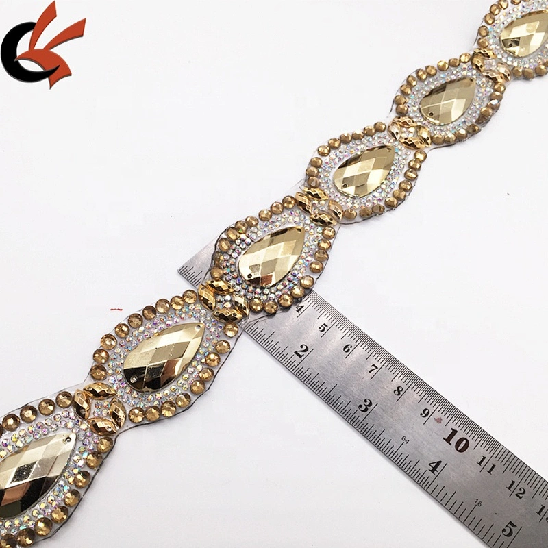 Creating gold iron rhinestone applique trimming hotfix rhinestone transfer tape for garments