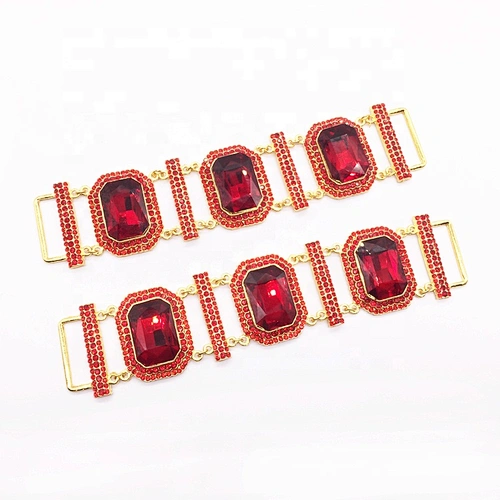 Luxury hip rhinestone red chain big stone crystal bikini connector for women swimsuit