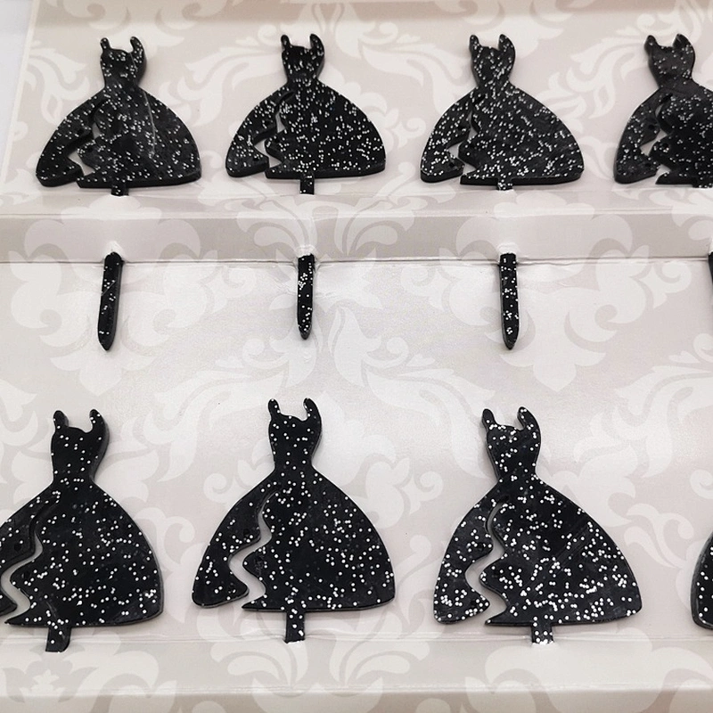 Cupcake Pick Black Glitter min Little Black Dress Acrylic Cake Topper