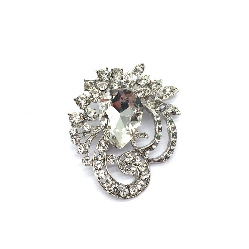 Factory wholesale cheap price crystal brooches Jewelry and hijab coloured safety brooch pin