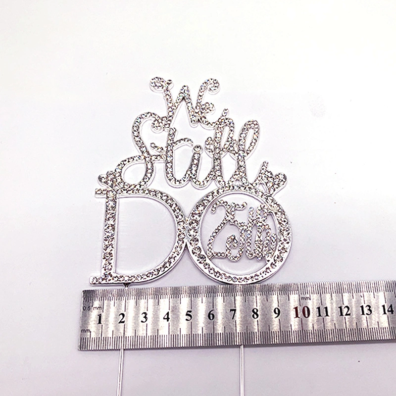 Amazon popular styles Anniversary cake decoration accessories rhinestone cake topper