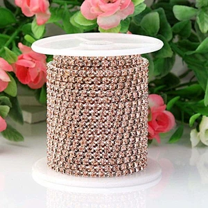 2020 shinning fashion metal Decorative chain trim yard  crystal rhinestone cup chain