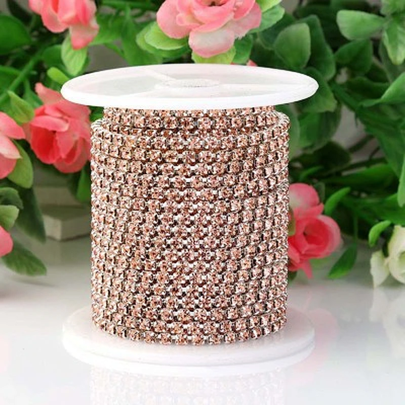 2020 shinning fashion metal Decorative chain trim yard  crystal rhinestone cup chain