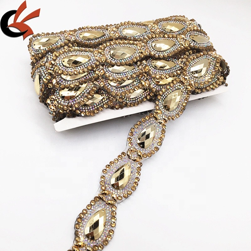 Creating gold iron rhinestone applique trimming hotfix rhinestone transfer tape for garments