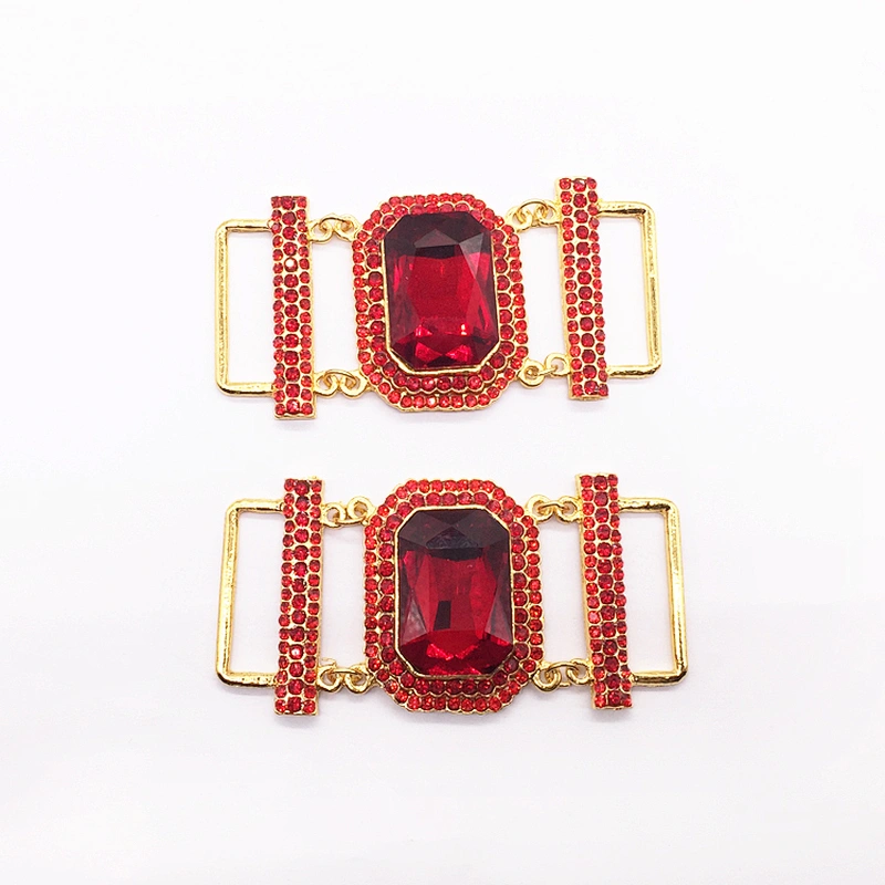 Luxury hip rhinestone red chain big stone crystal bikini connector for women swimsuit