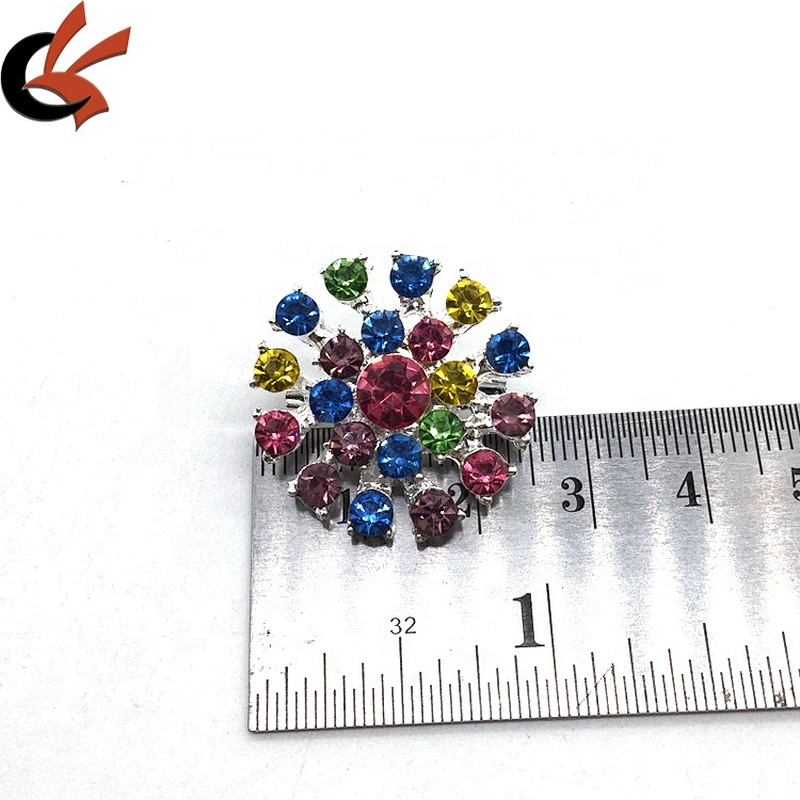 Rhinestone Designer Charms Factory Wholesale Fashion Cheap Assorted Colours Button Pin Brooch