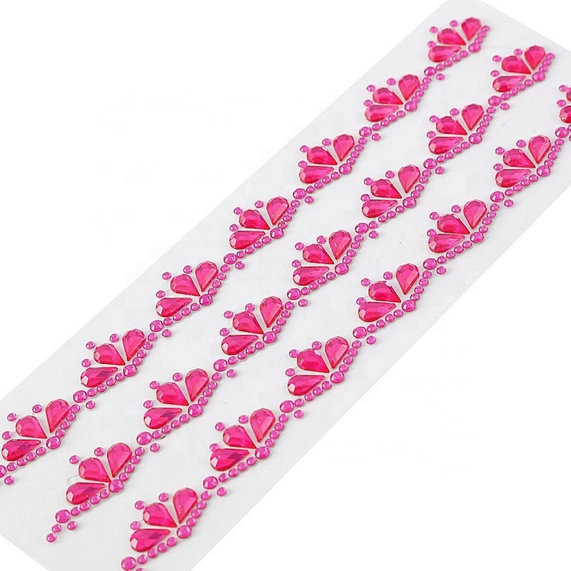 DIY Scrapbook Gift Party Decoration Self Adhesive Floral Crystal Trims Acrylic Rhinestone Sticker