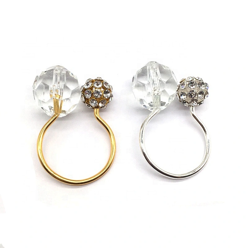 New 2021 Decorative Made Wholesale Table Crystal Rhinestone Beads Wedding Napkin Holder Ring
