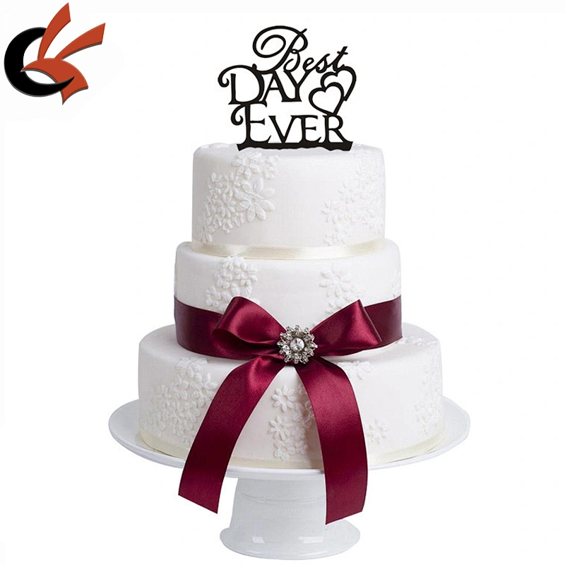 Best Day Ever Wedding Acrylic Cake Topper