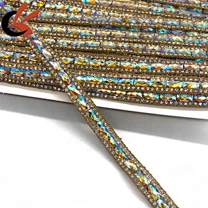 fashion style clothes edging hot fix crystal rhinestone ribbon trim