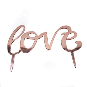 Personalised Wedding Marriage LOVE Cake Topper Any Name Gold Silver Rose Gold Acrylic Cake Topper