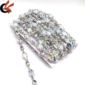 Making Garment Dress Decoration Rhinestone Trim AB Strass Silver Rhinestone Trim