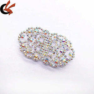 Cheap custom fashion gold and silver shiny ab make rhinestone belt buckle for wedding dress