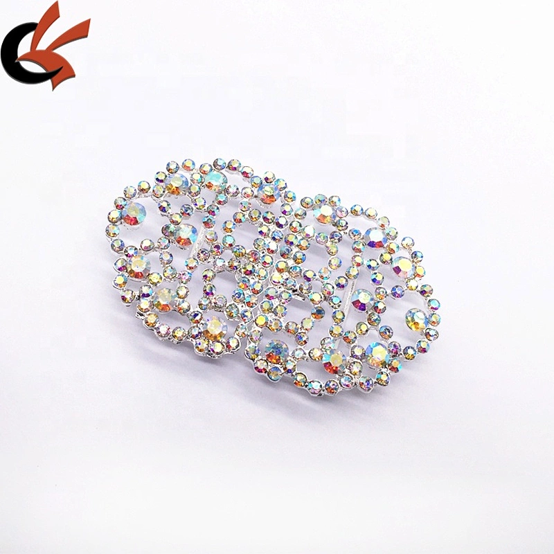 Cheap custom fashion gold and silver shiny ab make rhinestone belt buckle for wedding dress