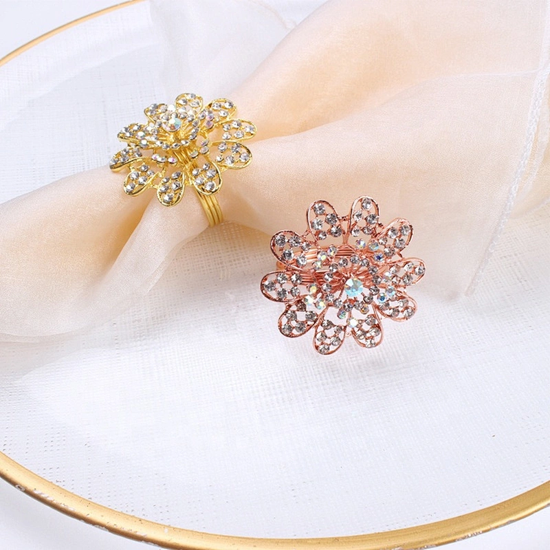 Factory wholesale in bulk production rhinestone environmentally-friendly crystal napkin ring for sell