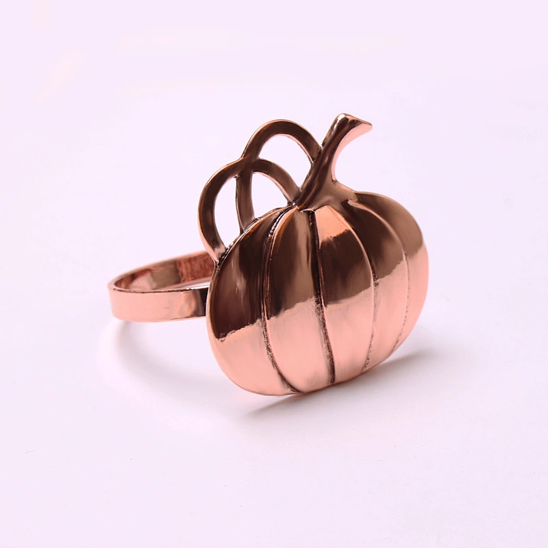 Amazon hot sale Hallowmas metal bronze Pumpkin napkin ring