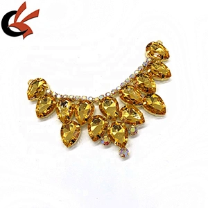 NPC IFBB Competition Luxury yellow gold crystal Bikini swimwear suits rhinestone Connectors
