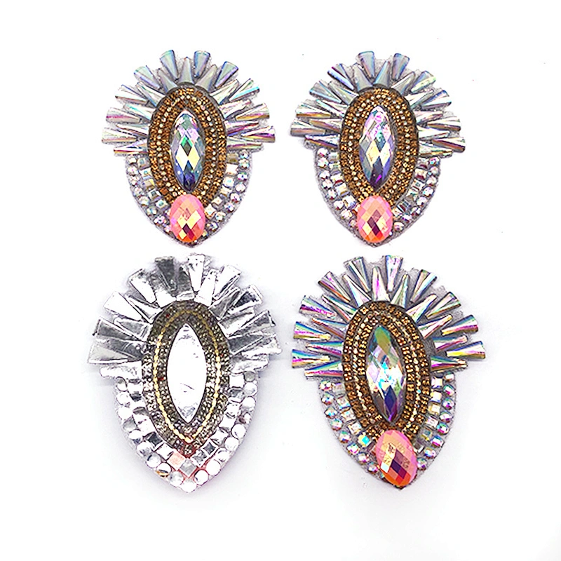 China Carnival costume supplier iron on Patches with Rhinestone