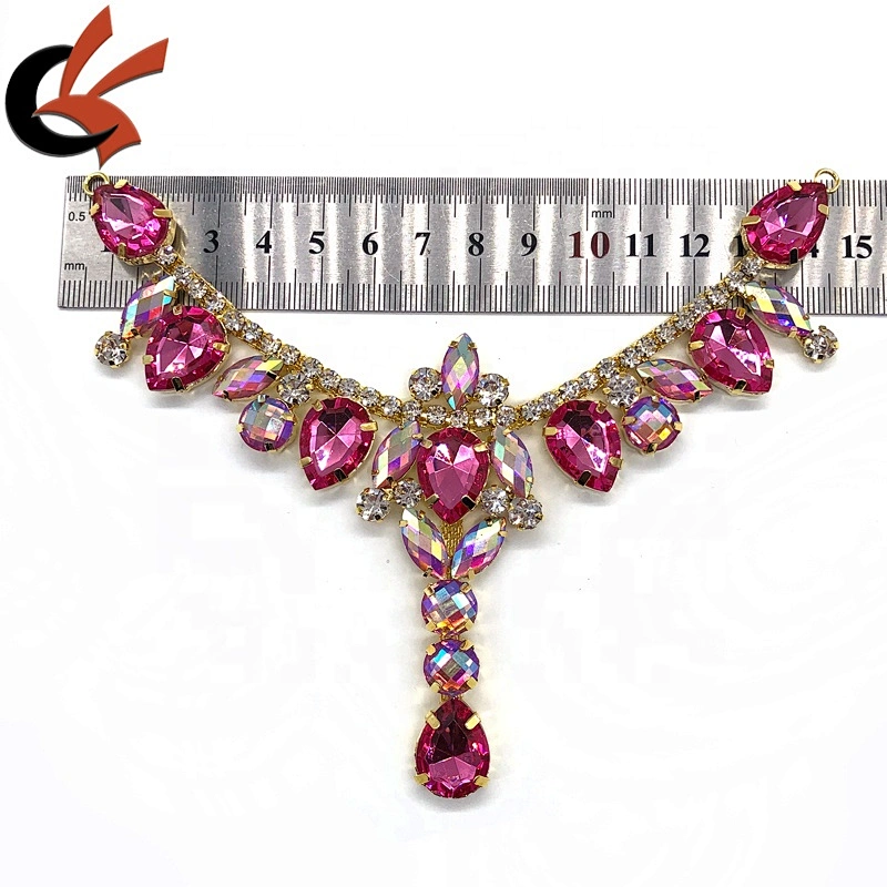 New Design Gold Colorful Rhinestone Bikini Connectors Metal Chain Connector