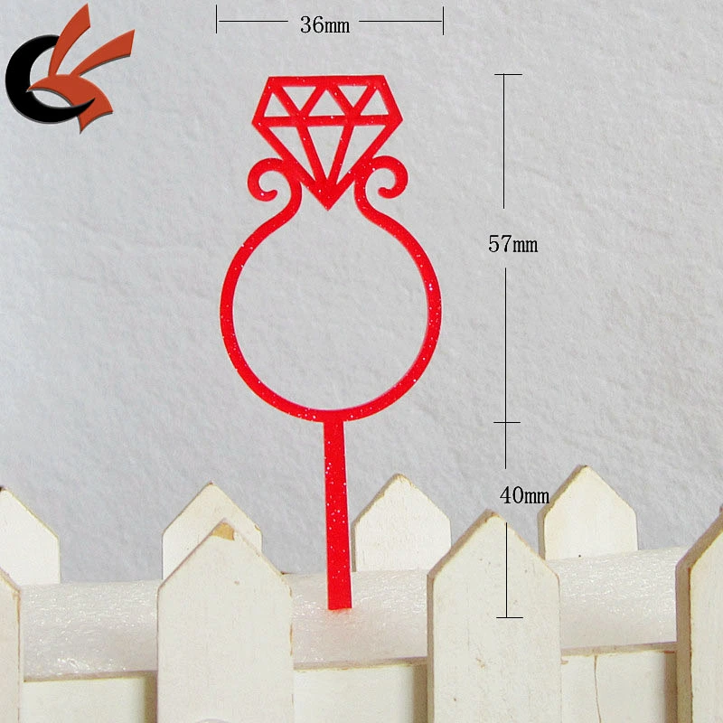 Cupcake diamond rings acrylic cake topper small acrylic cake topper