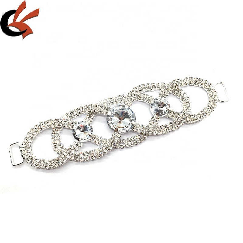 Wholesale shiny crystal bikini hardware fancy belt diamante bikini connector for swimwear accessories