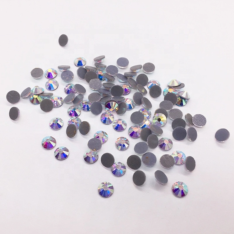 Gold Supplier Clear Crystal AB Glass Stones Multi Sizes 3D Nail Art Flat Back Hot Fix Rhinestone