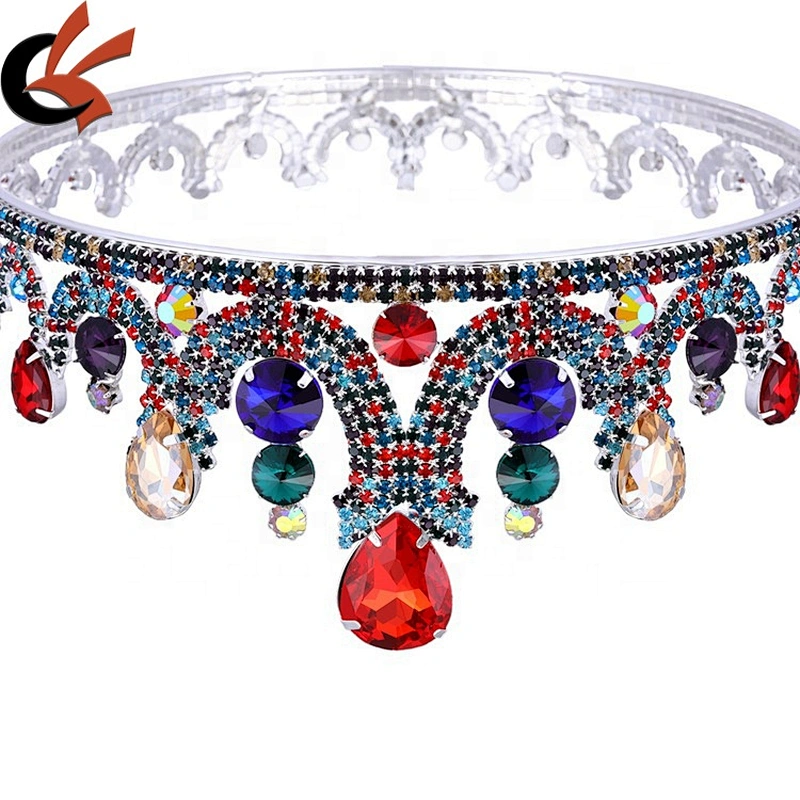 Vintage Baroque Queen Princess Diana Ranee Colours Crystal jewelry Diadem Crown For Bridal Hair Accessories