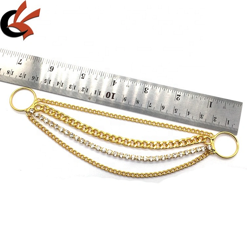 American Style Stretch Women Beachwear Crystal Accessories Gold Metal Bikini Connector