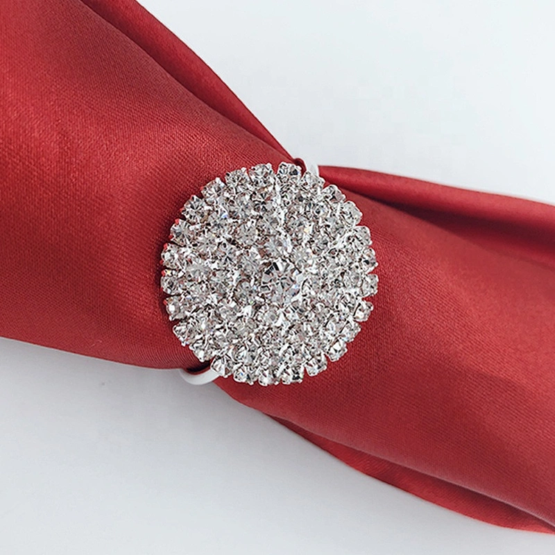 Sparkle wedding dinner Crystal  Rhinestones diamond metal napkin holder ring