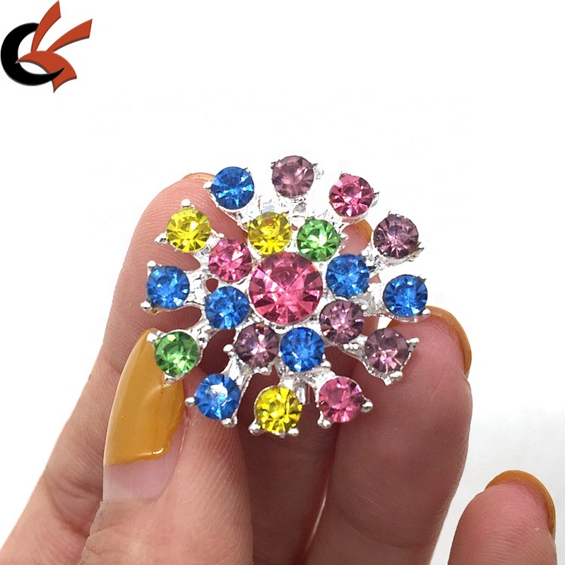 Rhinestone Designer Charms Factory Wholesale Fashion Cheap Assorted Colours Button Pin Brooch