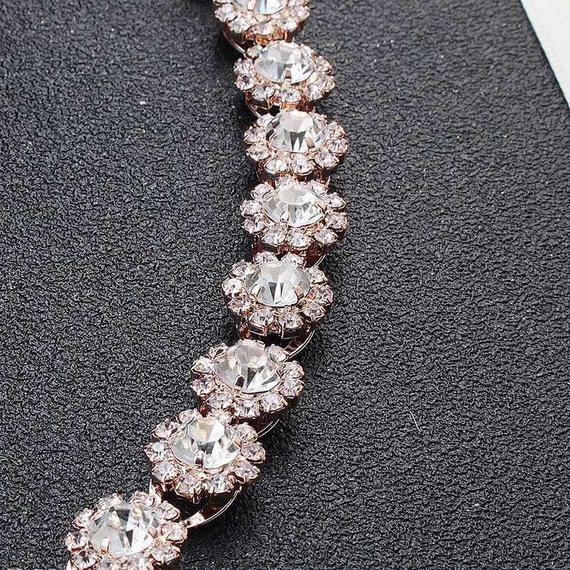 High Quality Rhinestone Applique Sash Crystal Sash Belt