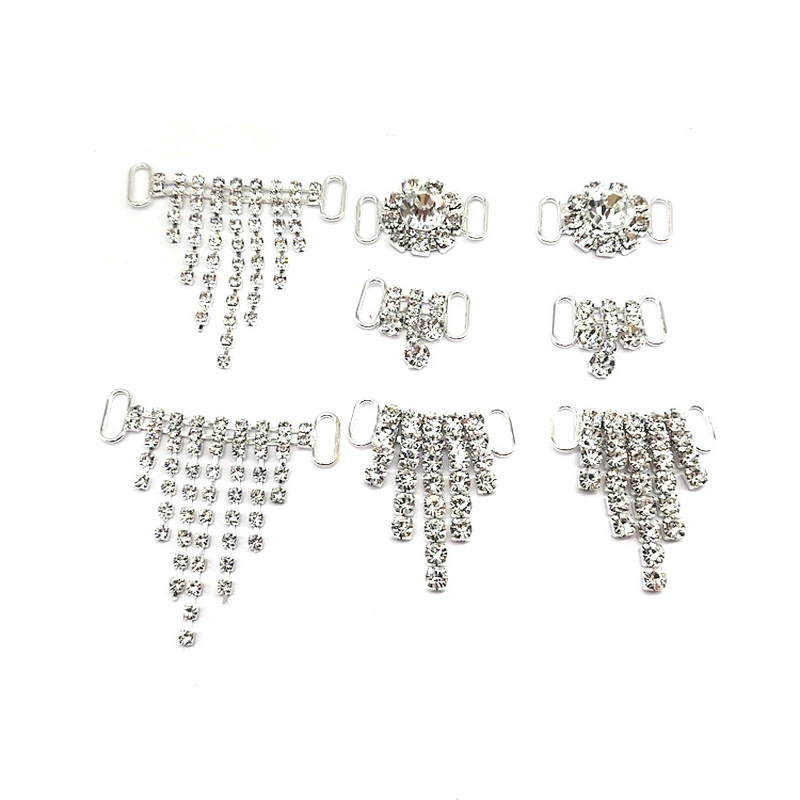 wholesale bling small crystal rhinestone bikini buckles crystal rhinestone connector