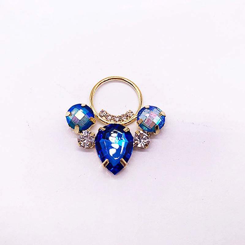 Jewels gold chain rhinestone connector for bikini hardware