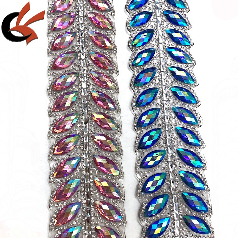 adhesive costume decoration trim rhinestone chain hot fix crystal trim