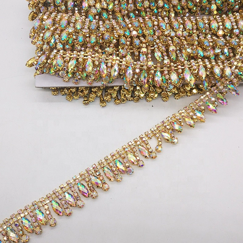 Hot sale jewelry brass chain rhinestone cup chain