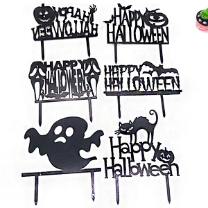 wholesale Happy Halloween plastic cake topper for Halloween decoration