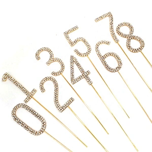 6cm Birthday Party Clear Rhinestone Diamante Number Cake Topper