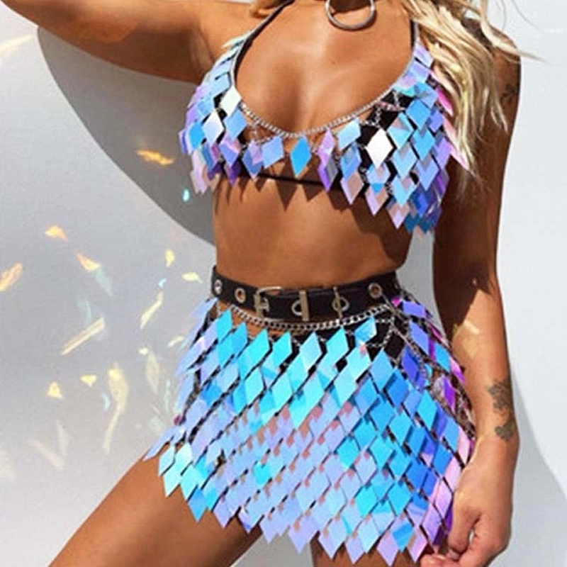 bling bling punk sexy Jewelry Set Womens Rhinestone Body Chain Bra for Dance Club sexy womens