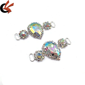 Bikini Swimwear Set Western Style Women Sexy Gold Peach Glass Stone Rhinestone Bikini Connector