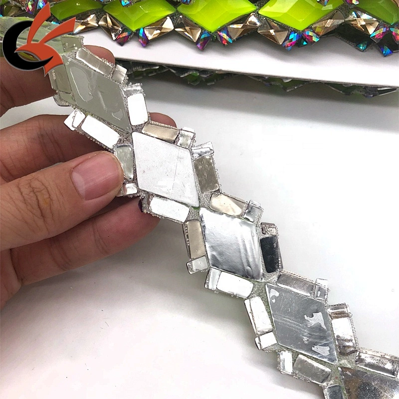 Fluorescent green hot fix rhinestone trimming iron on crystal tape