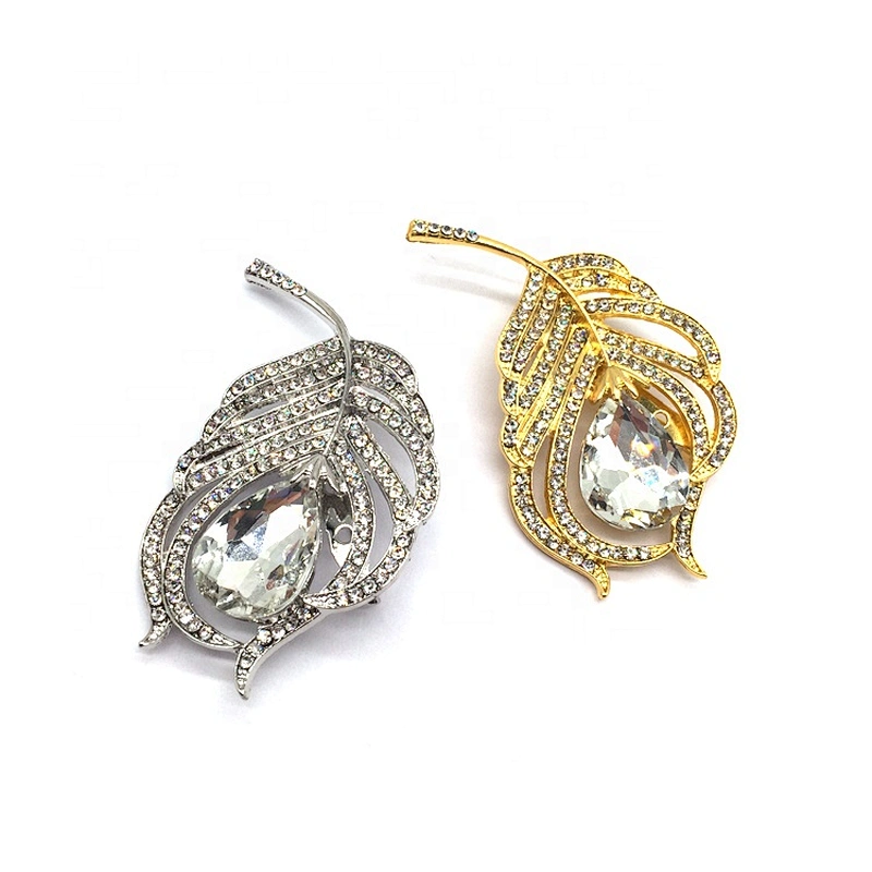 New Making Gold Plumage Jewelry Brooches For Men Women Metal Broches Hijab Pins Accessories