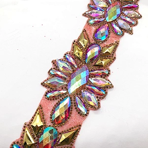 Top sale Crystal Rhinestone Ribbon Rhinestone Sparkling Wedding Banding Belt Ribbon Fancy Bridal Dress Belt Trim