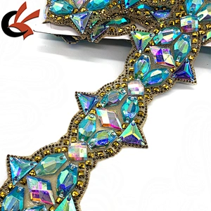 Factory customized heat transfer rhinestone trims iron on diamante waist trimming
