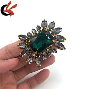 Vintage style Green diamante crystal shoes clips