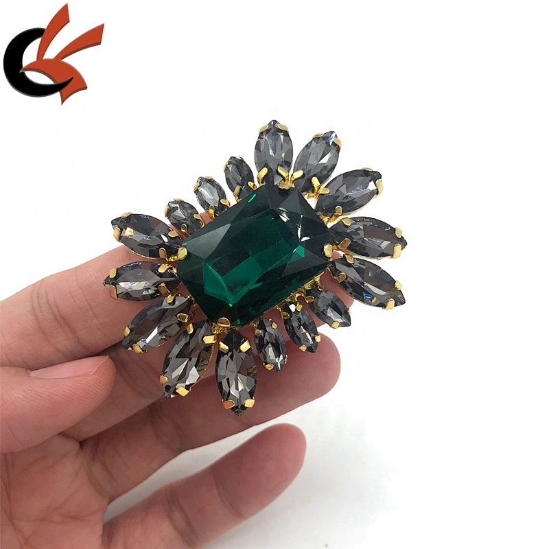Vintage style Green diamante crystal shoes clips
